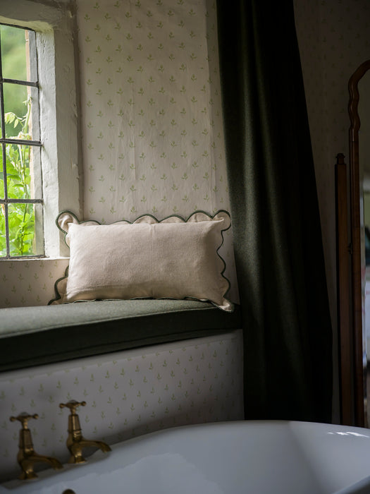 Scallop Cushion - Moss 30cm x 50cm