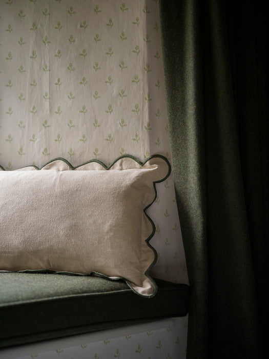 Scallop Cushion - Moss 30cm x 50cm