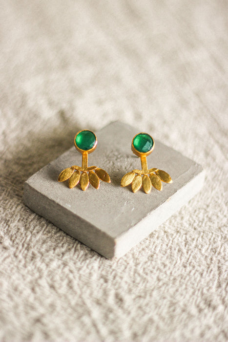 Green Onyx Stud Earrings