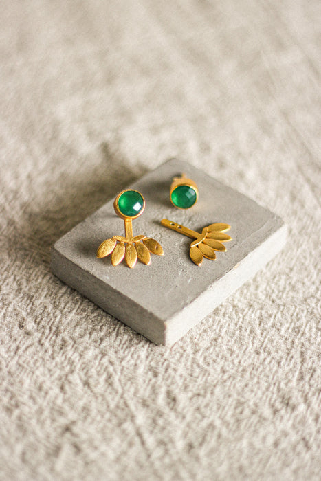 Green Onyx Stud Earrings