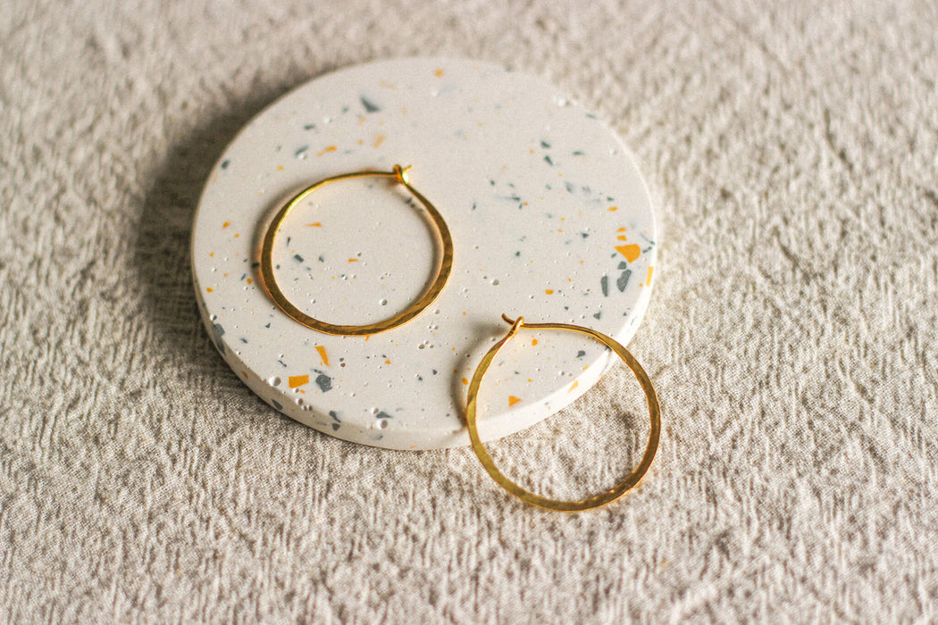 Medium Minimal Textured Hoops