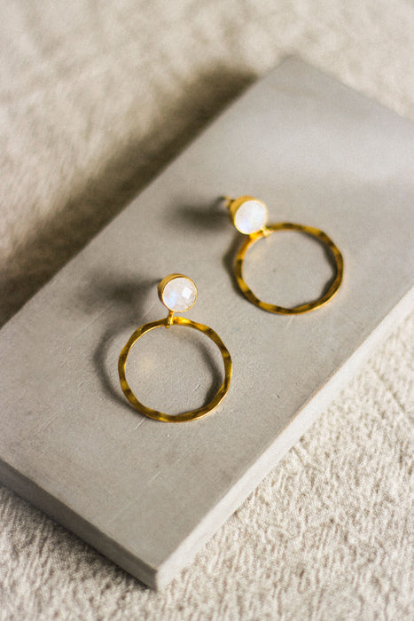 Stone Hoop Studs
