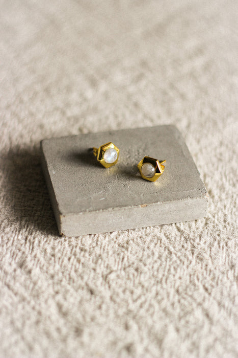 Moonstone Stud Earrings