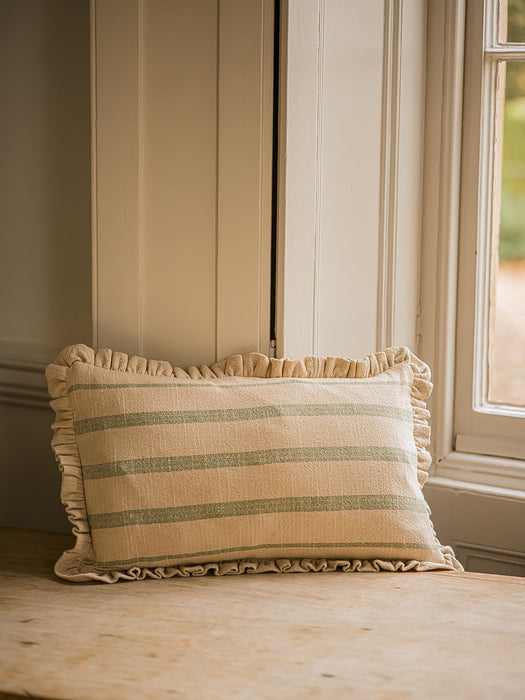 Rustic Cushion | Sage Stripe (30cm x 50cm)