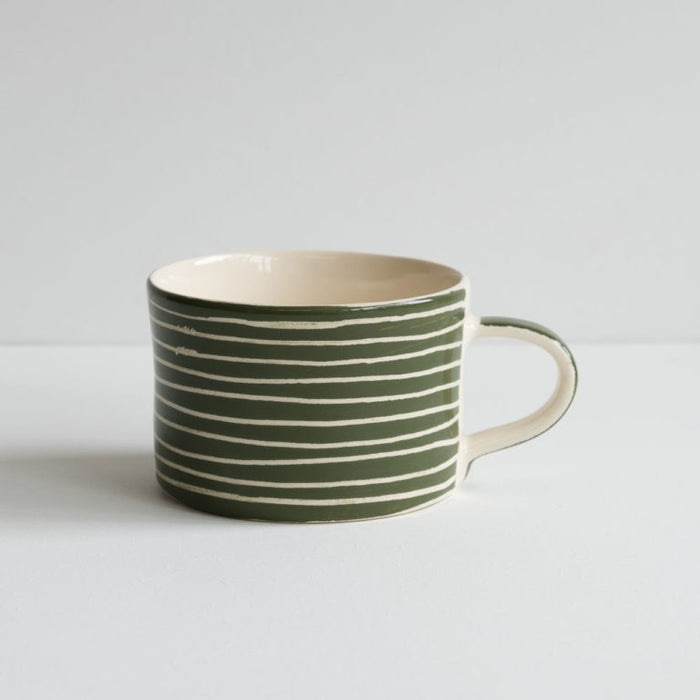 Moss Green Sgraffito Large Mug