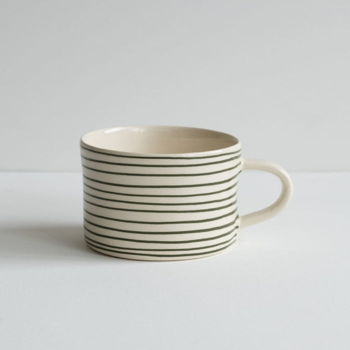 Moss Green Stripe Large Mug
