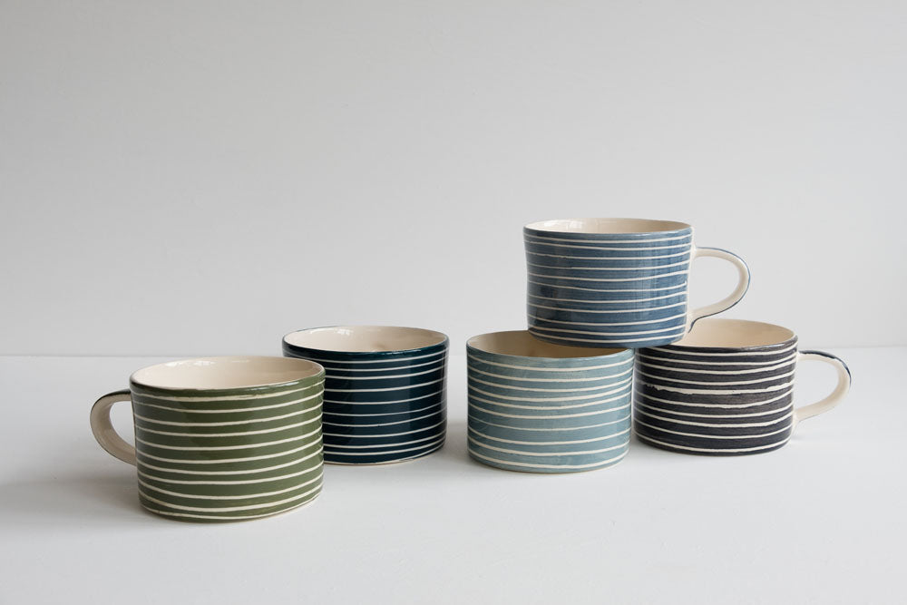 Large Mug | Teal Sgraffito