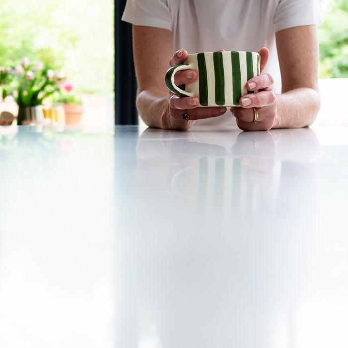 Moss Green Candy Stripe Large Mug