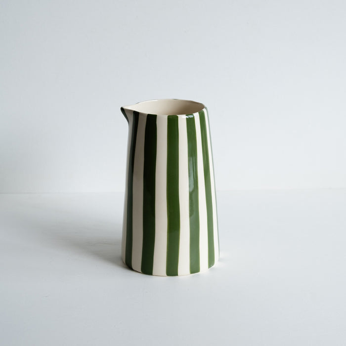Large Moss Green Candy Stripe Jug
