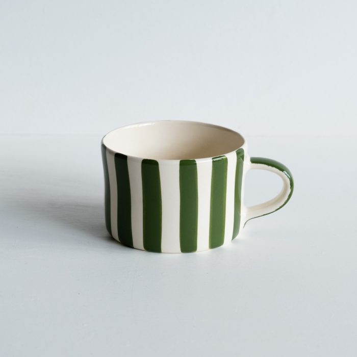 Moss Green Candy Stripe Large Mug