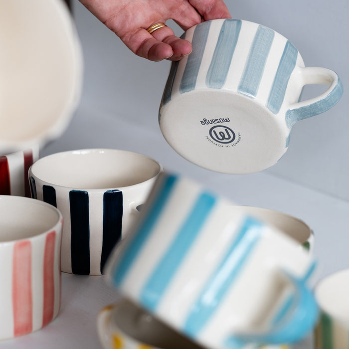 Large Mug | Teal Candy Stripe