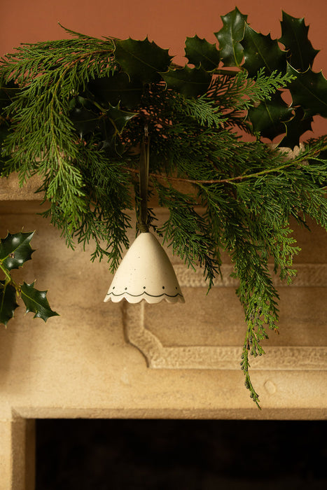 Scalloped Ceramic Hanging Bell