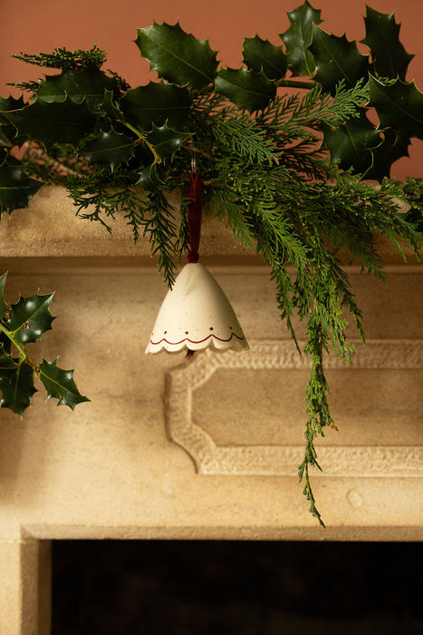 Scalloped Ceramic Hanging Bell