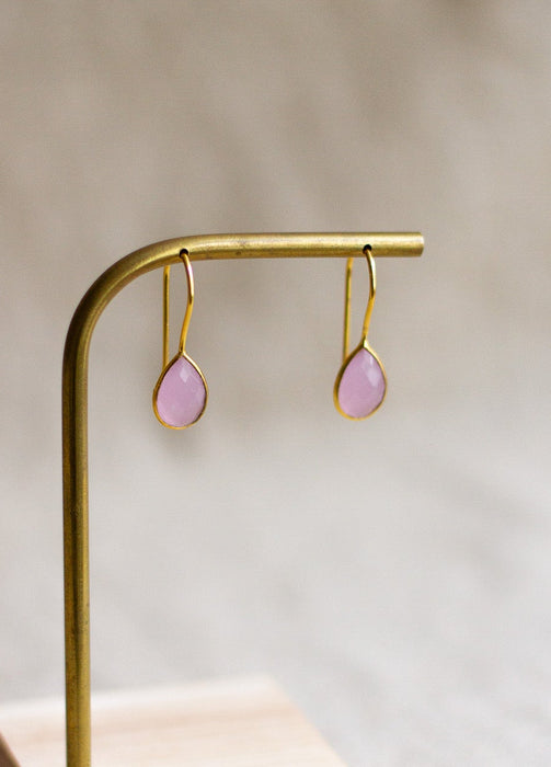 Pink Chalcedony Drop Earrings