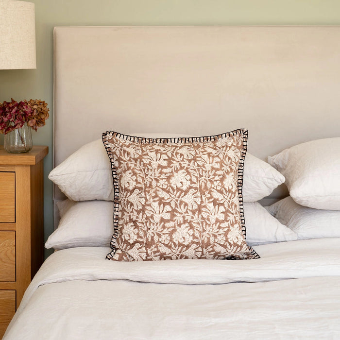 Block Print Cushion | Puawai (45x45cm)