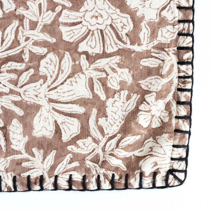 Block Print Cushion | Puawai (45x45cm)