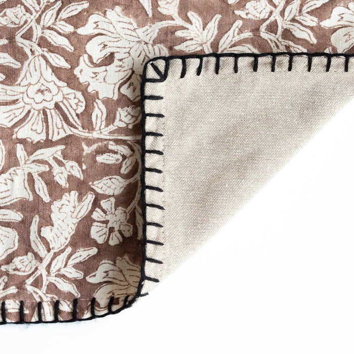 Block Print Cushion | Puawai (45x45cm)