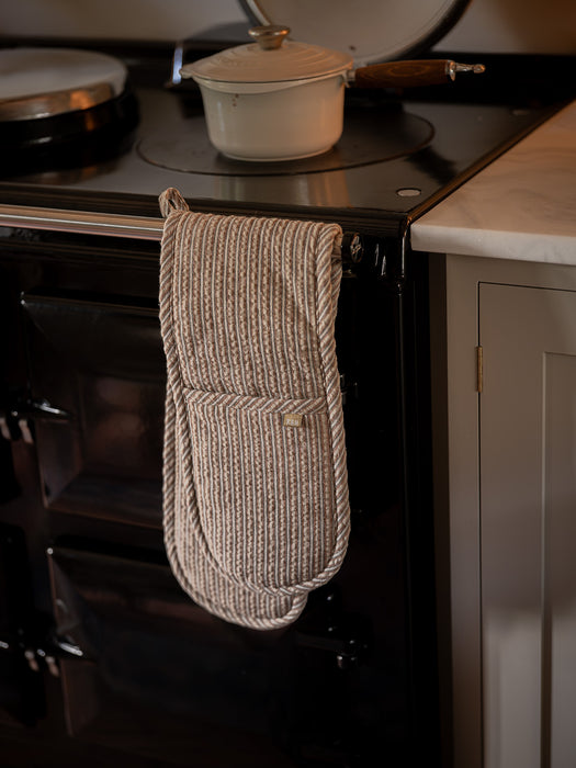 Seersucker Stripe Double Oven Glove - Ginger