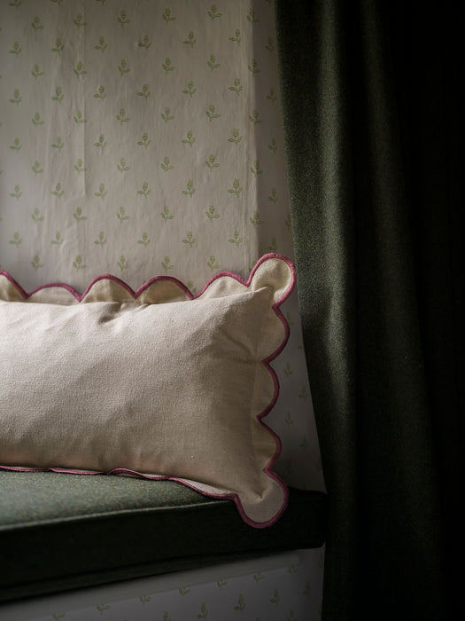 Scallop Cushion - Pomegranate 30cm x 50cm