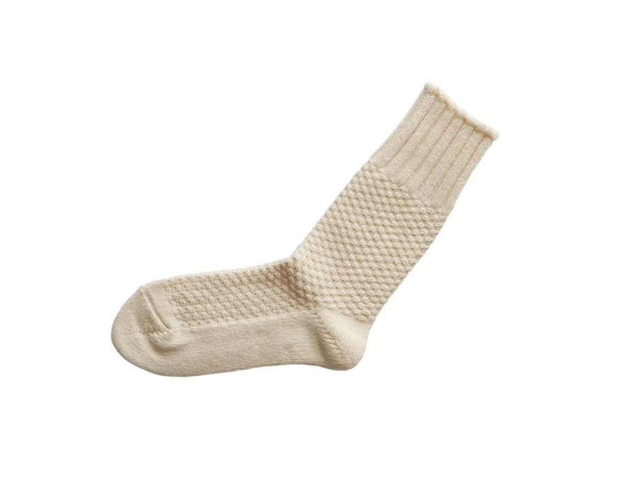 Wool Cotton Boot Socks - Ivory