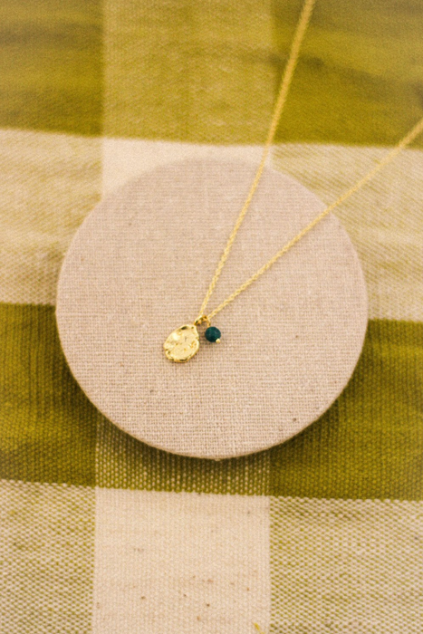 Gold Nugget Stone Necklace