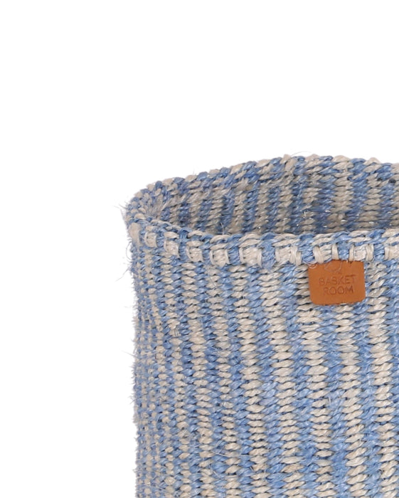Woven Storage Basket | Powder Blue Pinstripe