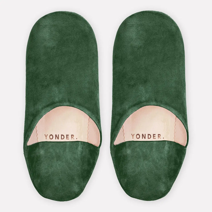 Suede Babouche Slippers -  Fern