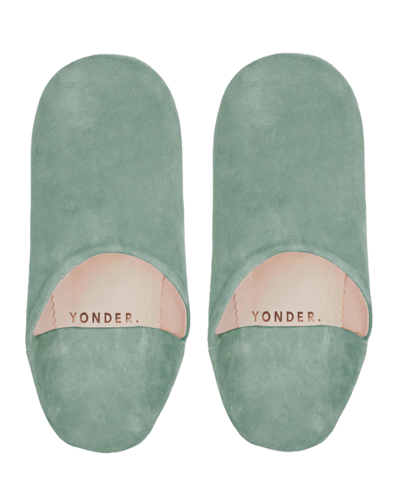 Suede Babouche Slippers -  Sage