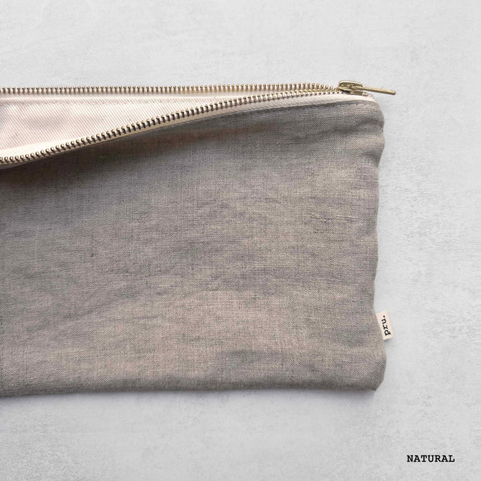 Flat Linen Pouch Bag