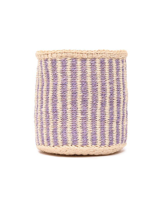 Woven Storage Basket | Lavender Pinstripe
