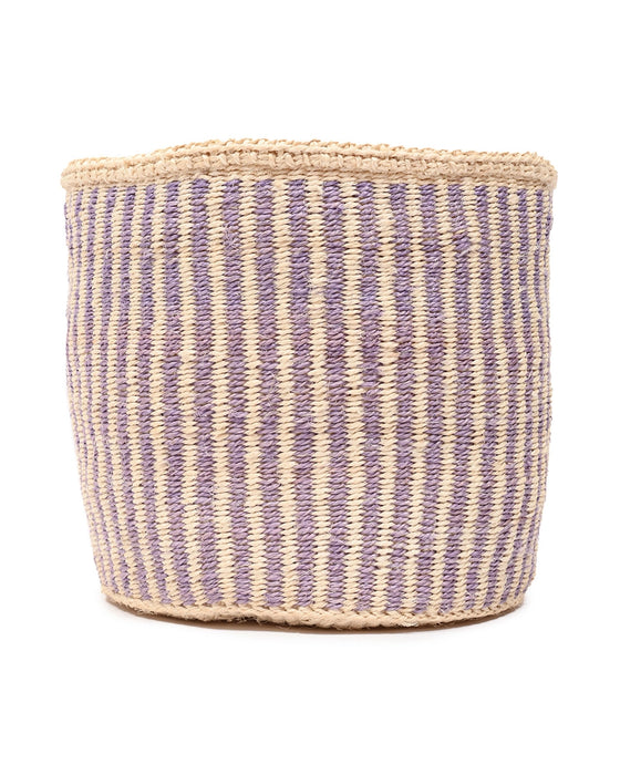 Woven Storage Basket | Lavender Pinstripe