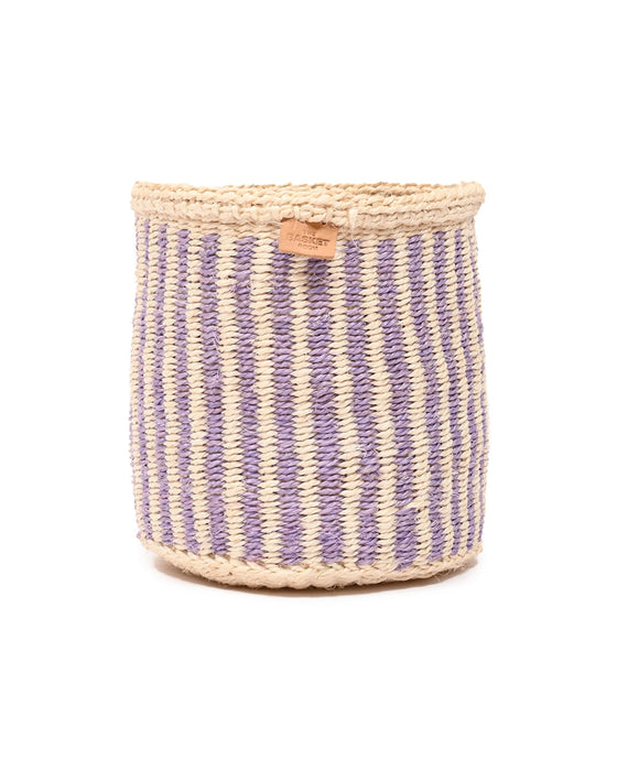 Woven Storage Basket | Lavender Pinstripe
