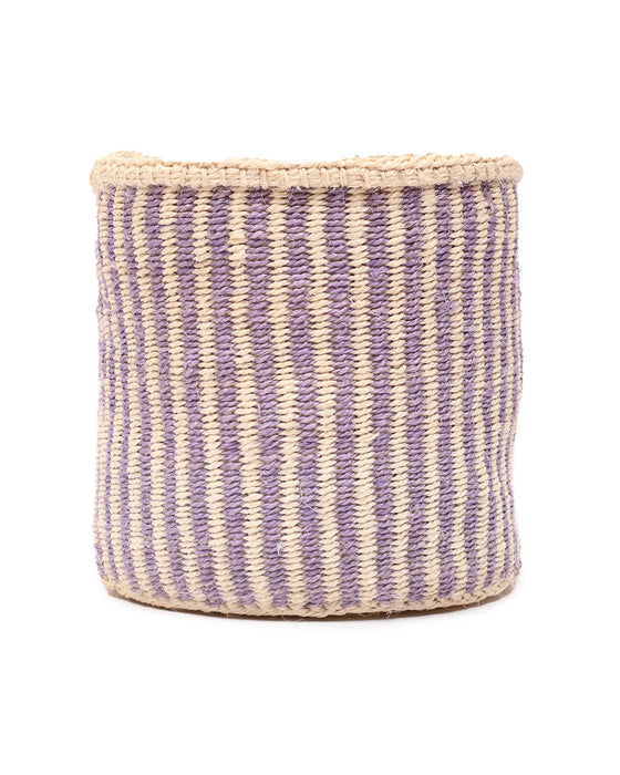 Woven Storage Basket | Lavender Pinstripe