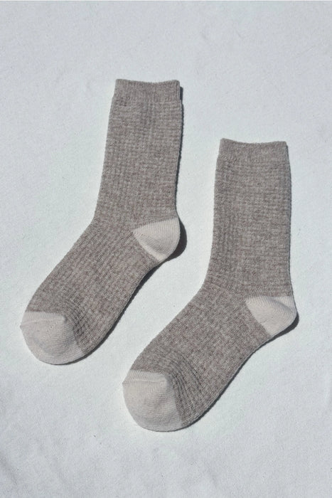 Oatmeal Wool Waffled Socks