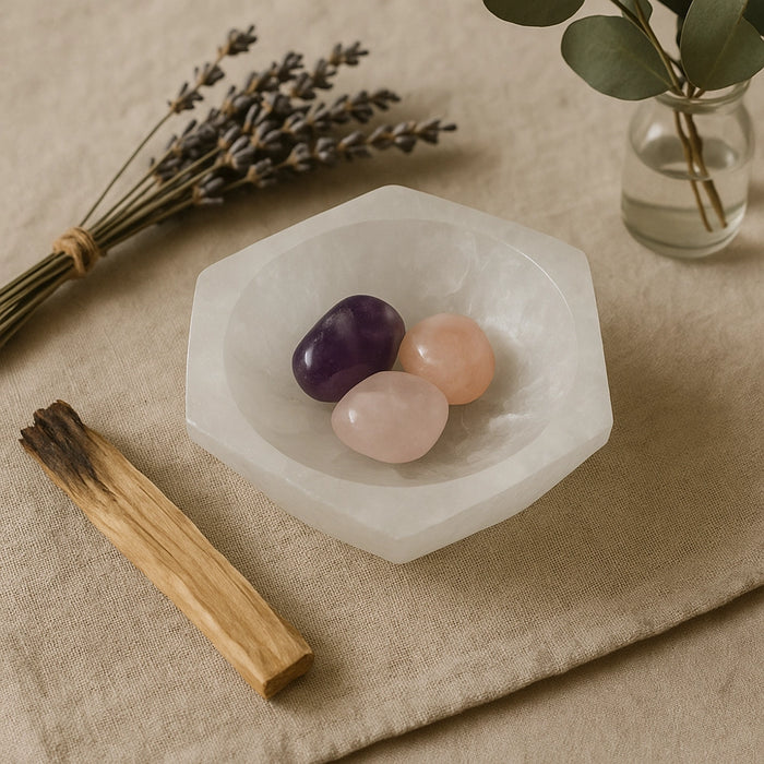 Hexagonal Selenite Bowl