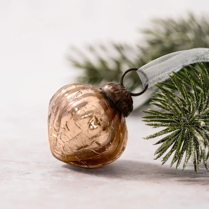Champagne Crackle Glass Baubles