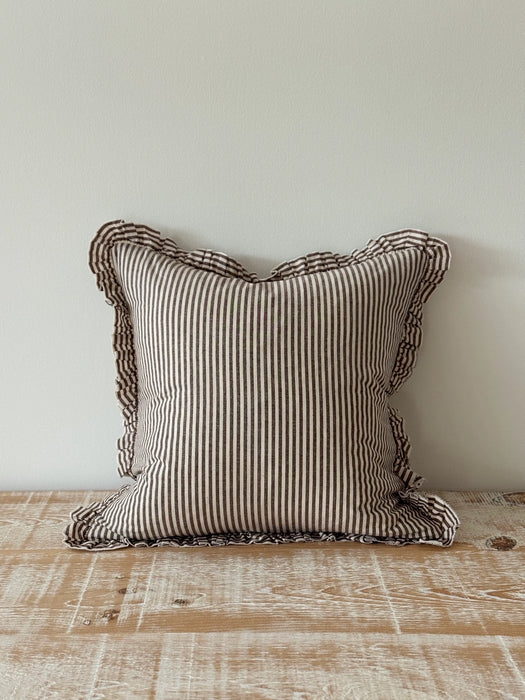 Darcy Cushion | Dark Brown Stripe (45x45cm)