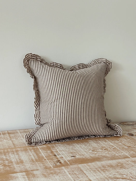Darcy Cushion | Dark Brown Stripe (45x45cm)