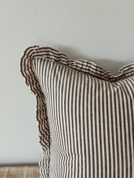 Darcy Cushion | Dark Brown Stripe (45x45cm)