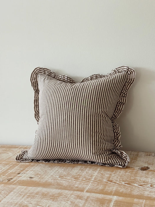 Darcy Cushion | Dark Brown Stripe (45x45cm)