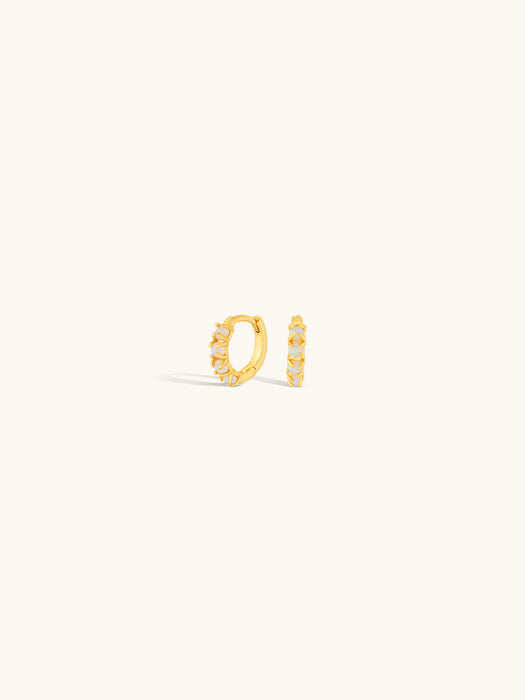 Gold Eros Multi Opal Huggies