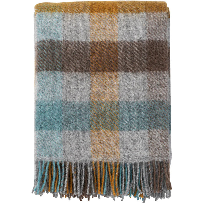 Multi Turquoise Brushed Gotland & Lambswool Throw
