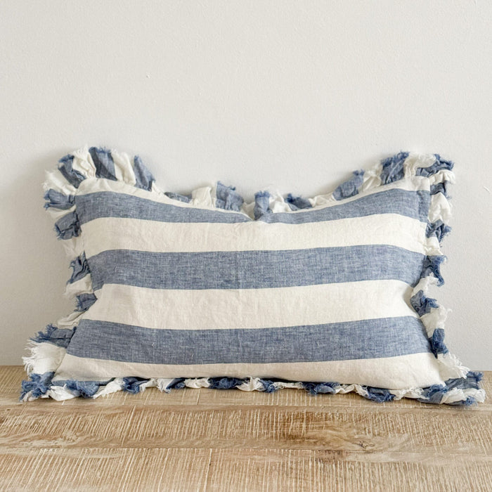 Hallie Cushion | Blue Wide Stripe (50x30cm)