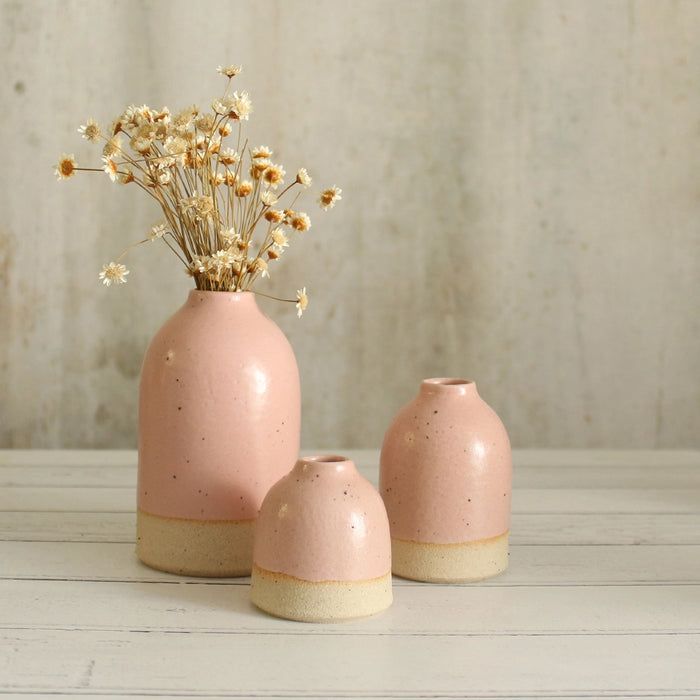 Pink Stoneware Bud Vase