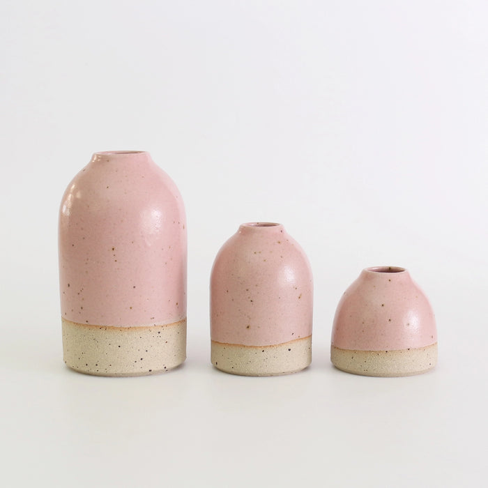 Pink Stoneware Bud Vase