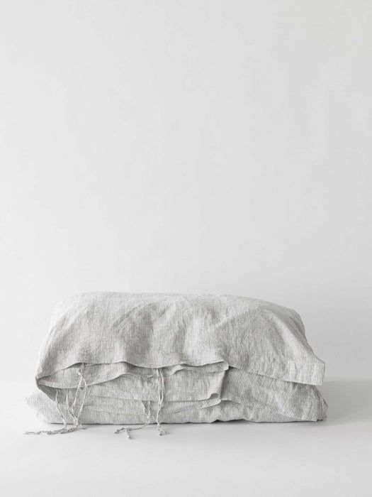 Pinstripe Kingsize Linen Duvet Cover