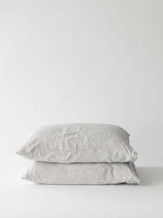 Pinstripe Linen Pillowcases - Set of 2