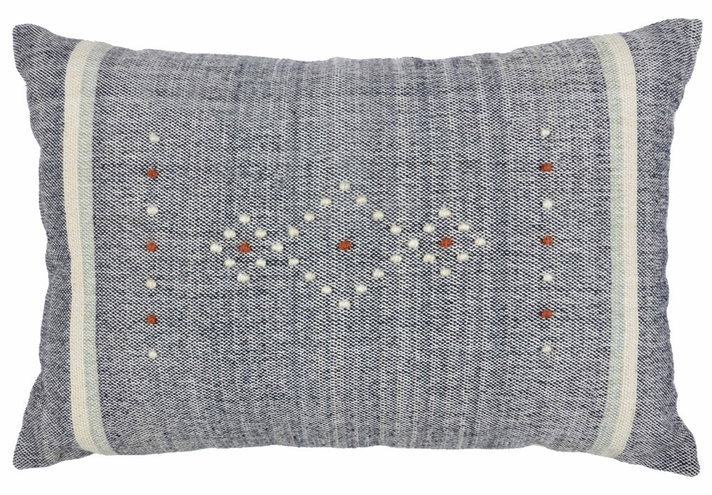 Blue/Grey Embroidered Cushion