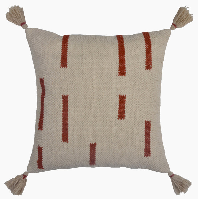 Cream Cushion With Burnt Orange Stripes