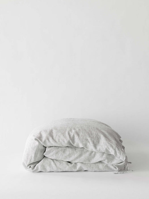 Pinstripe Kingsize Linen Duvet Cover